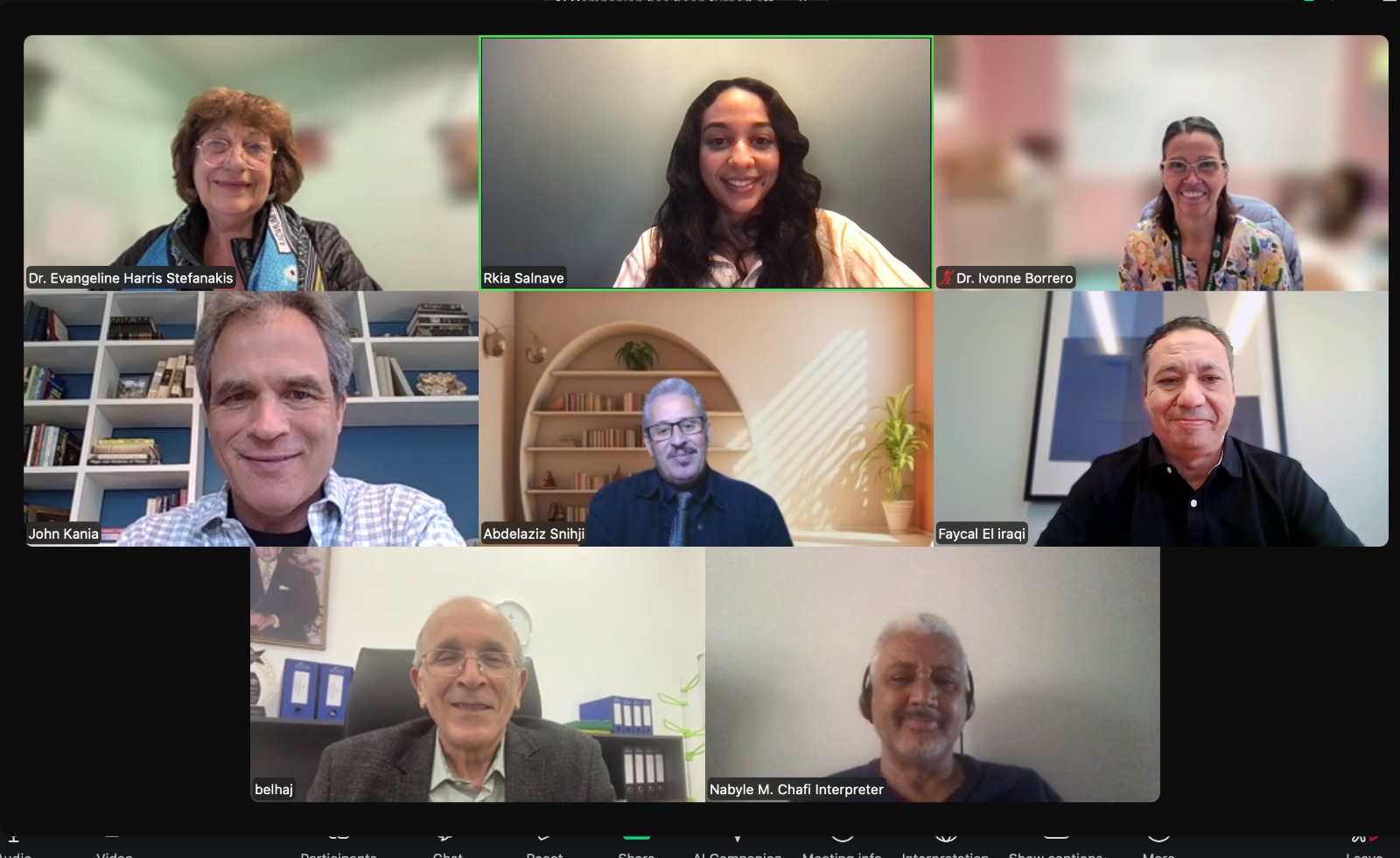 Morocco–U.S. Roundtable participants on Zoom